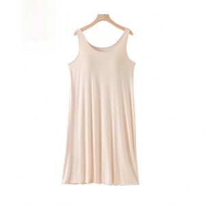 MiiOW | Váy ngủ mùa hè cho nữ có đệm ngực Áo vest dây Váy ngủ mặc ở nhà có thể mang ngoài trời Quần dài cổ tròn không tay