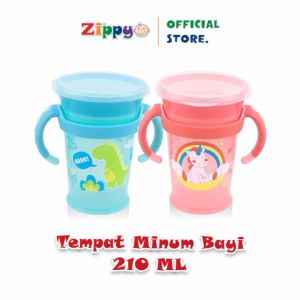 Tempat Minum Bayi dengan Pegangan Botol 210 ML 360 Derajat Drinking Cup PP BPA Free - OK-410