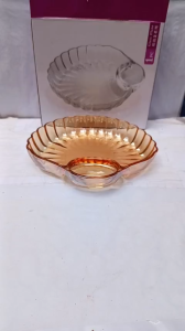 (mua 6 tặng 1) dĩa thủy tinh hình sò 20cm màu hổ phách
