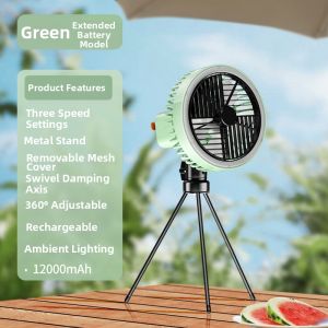 Portable Outdoor Camping Fan USB Rechargeable Extended Battery Life Lighting Mini Fan NOCCLILI Brand Three-legged Stand