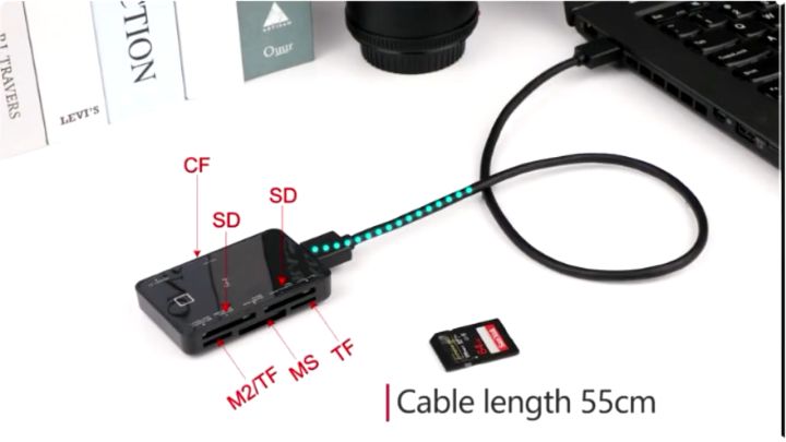 Card reader การ์ดรีดเดอร์ All In One USB 3.0 การ์ดหน่วยความจำสำหรับ Micro SD MS Xd​ CF​ TF​ M2 เครื่องอ่านการ์ดมัลติฟังก์ชั่ 6 ช่อง