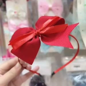 Cài tóc nơ đỏ xinh cho bé gái Cài tóc đỏ chơi tết đi tiệc cho bé gái cực xinh