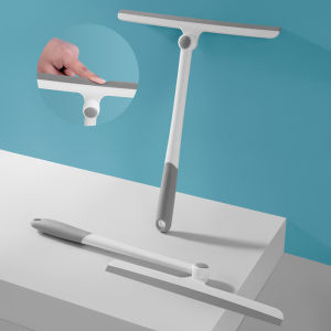 360 Degree Rotatable Shower Squeegee Glass Wiper Scraper Squeegee Cleaner With Silicone Holder Bathroom Mirror Scraper Cleaning