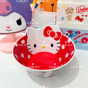 Cartoon Style Shatterproof High Temperature Resistant Melamine Baby Bowl Spoon Set Cute Childrens Dining Utensils Cat Pattern