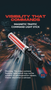 BANSOON Magnetic Traffic Wand / Traffic Command Stick with Siren and flashing light function. Comes with 3pcs AAA battery.