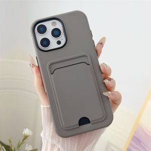 2in1 Card Holder Slot Wallet Photo Pocket Case For iPhone 16E 16 15 14 Plus 13 12 11 Pro Max Matte TPU+PC Shockproof Clear Cover