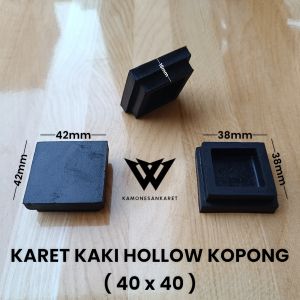 (100Pcs) Karet Kaki Hollow 4x4 Kopong Karet Tutup Kaki Meja Kursi Rak Pipa Besi Kotak