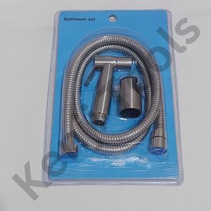 Grosir Paket lengkap 2 Varian Jet Shower Toilet Cebok Stainless Steel Chrome 1.4 Meter PVC Putih 97 Cm Polo 1/2" Inch Set Keren