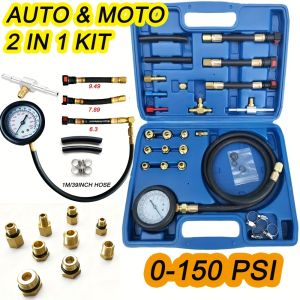 Bộ Dụng Cụ Đo Áp Suất Nhiên Liệu Ô Tô 150PSI - Bộ Dụng Cụ Kiểm Tra Bơm Phun Nhiên Liệu Động Cơ Dành Cho Xe Máy Xe Ga