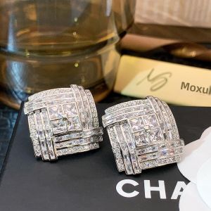 MESU.ACC | Square Geometric Full Diamonds High-end Earrings