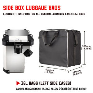Motorcycle Black Luggage Side Box Inner Bag For BMW R1200GS LC R1250GS Adventure F750GS R1250GS F850GS Vario Case Bags