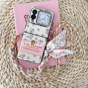 Pink Floral Huawei NovaFlip Phone Case Full Protection Handheld Womens Style Foldable Screen Anti-Fall Crossbody Lanyard Spring New Model