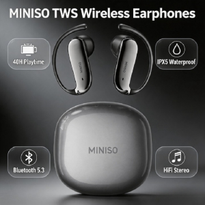 Miniso | MINISO MS218 TWS Earbuds Bluetooth 6.0 HiFi Stereo ENC Call Noise Reduction 30H Playback Semi-In-Ear Comfort Wireless Headphones