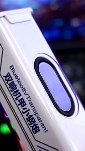 Cyberpunk Speaker  Bluetooth V1 / V8 Double Subwoofer Music Speaker RGB LED Light Transparent Mecha Speaker V1 Speaker Bluetooth Bass