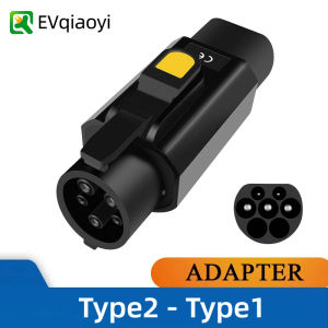 IEC62196 Type2 to Type1 EV Charger Adapter 32A 250V 7kW Fast Charging Adapter Designed for SAE J1772 EVs