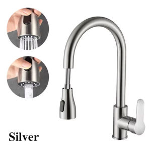 Kitchen Sink Faucets stainless steel Pull Out Kitchen Sink Water Tap Deck Mounted Mixer Stream Sprayer Head Hot Cold Taps