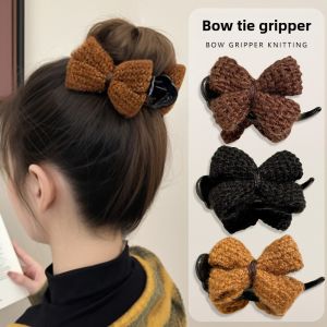 Knitted Hair Accessories Bun Headwear Womens New 2025 Back of Head Clip Fashionable Hair Grips for Autumn Winter
