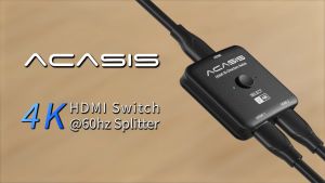 Acasis 4K HDMI 2.0 Bidirectional Switch Splitter 2 in 1 Out 1 in 2 Out Modes One Button HDR Switcher Plug and Play for Xbox PS5 PC Monitor TV Streaming Devices