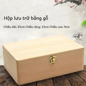 Hộp Đựng Đồ Bằng Gỗ Thủ Công Thân Thiện Với Môi Trường Gỗ Nguyên Khối Hình Chữ Nhật Kiểu Mở Nắp Làm Quà Tặng Đựng Đồ Trang Sức Màu Gỗ Tự Nhiên Gỗ Thông Scotch