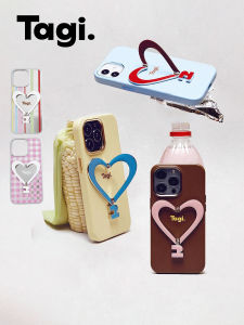 Tagi. | เคสโทรศัพท์หัวใจหนังพร้อมขาตั้งโลหะ( ปลั๊กจีน)