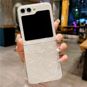 Ultra-Thin Foldable Screen Phone Case for Samsung Galaxy Z Flip5 Womens Silicone Full Cover Anti-Fall Luxury Shell Pattern