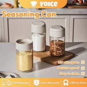 YOICE Glass Spice Jar Seasoning Jar Seasoning Dispensers Salt Spice Storage Containers Kitchen Dispensers