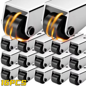 16/1PCS Furniture Caster Universal Sliding Door Guide Wheel Mini Silent Directional Roller for Table Cabinet Bottom Moving Tool