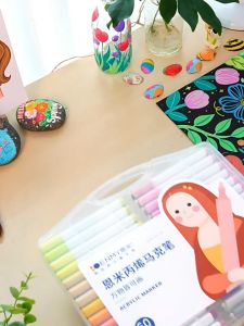 Acrylic Marker Pen Waterproof Markerpen Paint Drawing Colouring Kids Drawing Permanent Art Marker丙烯马克笔