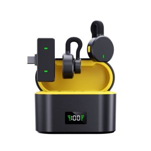 Hidden Wireless Lavalier Microphone with Magnetic Back Clip Type-C One-to-Two Wireless Lavalier Microphone Indoor and Outdoor Live Streaming AI Noise Cancelling Bluetooth Microphone Lavalier Phone Microphone Clip Recording Noise Cancellation Outd