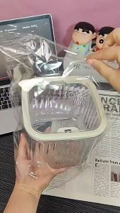 กล่องเก็บอเนกประสงค์ ถังขยะมินิมอล พร้อมฝาปิด-เปิดแบบกด กล่องเก็บอุปกรณ์แต่งหน้า ถังขยะตั้งโต๊ะ