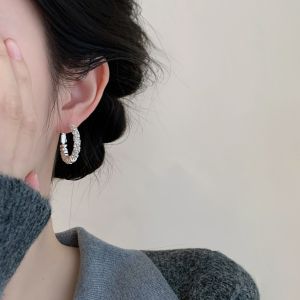 Minky Sweet Style Silver Earrings Fashionable Mosquito Coil Tray Design Circle Hoops for Women Non-Handmade Fashion Accessories