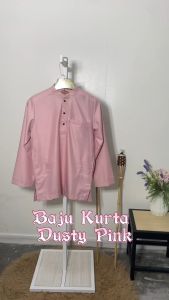 【 Kurta Slim Fit Warna Dusty Pink 】Kurta Budak & Dewasa Sedondon Kain Cotton PREMIUM / KURTA RAYA D015K KD