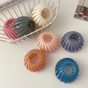 Luckin Mart Hair Clips Disk Hair Ponytail Buckle Velvet Hair Claw Women Meatball Head Hair Pins