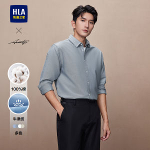 Pure Cotton Oxford Cloth Jacket Style White Shirt Casual Commute Mens Top Business Gentleman Standard Fit Long Sleeve Shirt