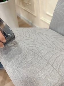 Waterproof Dining Chair Covers Jacquard Big Leaves Thickened Chair Cover Stretch Elastic Plain Colour Dining Chair Cover