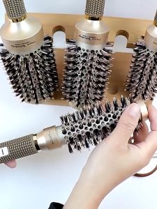 Ionic Nano Ceramic Barrel Hair Brush - Anti-Slip Heat-Resistant Multi-Size Bundle