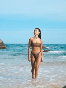 YUKARI SWIM 2 Pieces Bikini Set ชุดแช่บ่อน้ำพุร้อน บิกินี่ ทูพีช ชุดว่ายน้ำลายเสือดาว ชุดว่ายน้ำเซ็กซี่ Beachwear