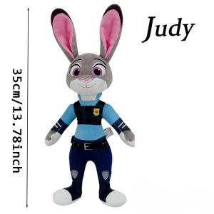 Disney | Cartoon Zootopia 2 Judy Rabbit Nick Plush Doll Soft Fluffy Stuffed Toy Cute Animal Pillow Doll Home Decor Collectible Ornament