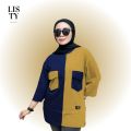 ATASAN KAOS WANITA MIX 2 WARNA ADA SAKUNYA BAHAN KATUN COMBAD 20S TERBARU. 