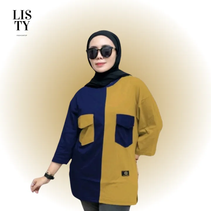 ATASAN%20KAOS%20WANITA%20MIX%202%20WARNA%20ADA%20SAKUNYA%20BAHAN%20KATUN%20COMBAD%2020S%20TERBARU%20-%20Image%204