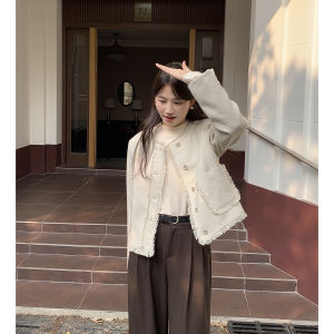 imimtuan | Áo Khoác Tweed Phong Cách Tối Giản Hàn Quốc - Pháp