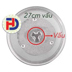 Đĩa thuỷ tinh lò vi sóng chính hãng 27cm có vấu 3 chân hàng mới