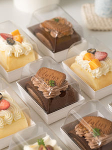 Internet Celebrity Towel Roll Cake Packing Box Cotton Quilt Roll Swiss Japanese Cake Roll Baking Transparent Disposable to-Go Box