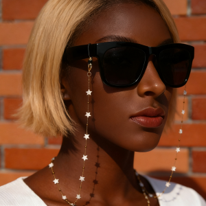 Gold Plated Stainless Steel Heart Glasses Chain Fritillary Fashion Reading Sunglasses Eyeglasses Women Neck Hangs Mask Holder