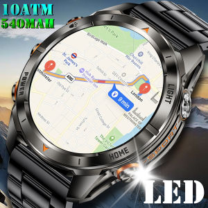 New Outdoor military Smart Watch IP69K 3ATM SWIM Waterproof Men 1.46" AMOLED BT Call 515mAh LED Flashlight Sports Smart Bracelet