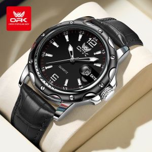 OPK Jam Tangan Pria Anti Air Original Kulit Terbaru Keren Luminous Kalender Analog Fashion Men Watch