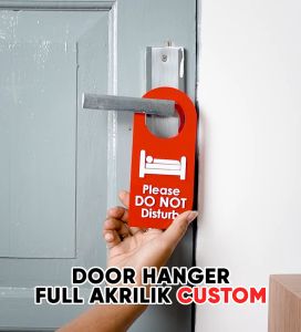 Custom Tanda Gantungan Pintu Do Not Disturb Sign I Open Close I Buka Tutup I Istirahat I Sedang Sholat I Door Hanger Bolak Balik 2 Sisi Bahan Full Akrilik