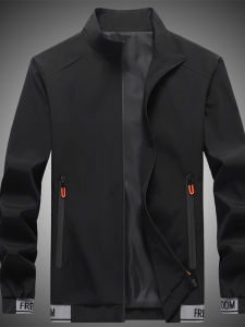 แจ็คเก็ตคอตั้งสำหรับผู้ชาย ฤดูใบไม้ผลิและฤดูใบไม้ร่วง สไตล์ลำลอง แจ็คเก็ตกันลม ทรงหลวม ดีไซน์เรียบง่าย แฟชั่นวัยรุ่น เสื้อตัวบน