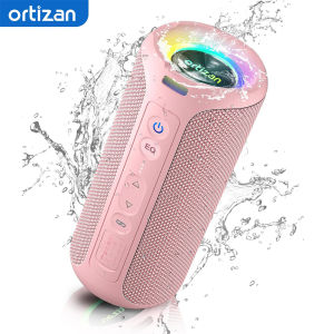 Ortizan Outdoor Bluetooth Speaker Portable Wireless Speaker with RGB lights IPX7 Waterproof Subwoofer Loudspeaker Gift for Adult