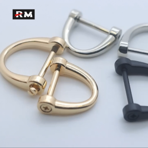 [2Pcs] Removable Bag Connector Buckle Car Key Ring Luggage Hardware Accessories Removable Screw Rod No-Sewing D-Shaped U-Shaped Horseshoe Buckle Clothing Accessories Pendant Buckle